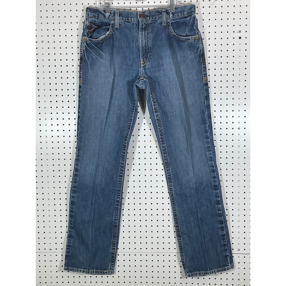Ariat FR M5 Straight Leg Work Pants Mens 36x36 Blue Denim FR Jeans 10015160